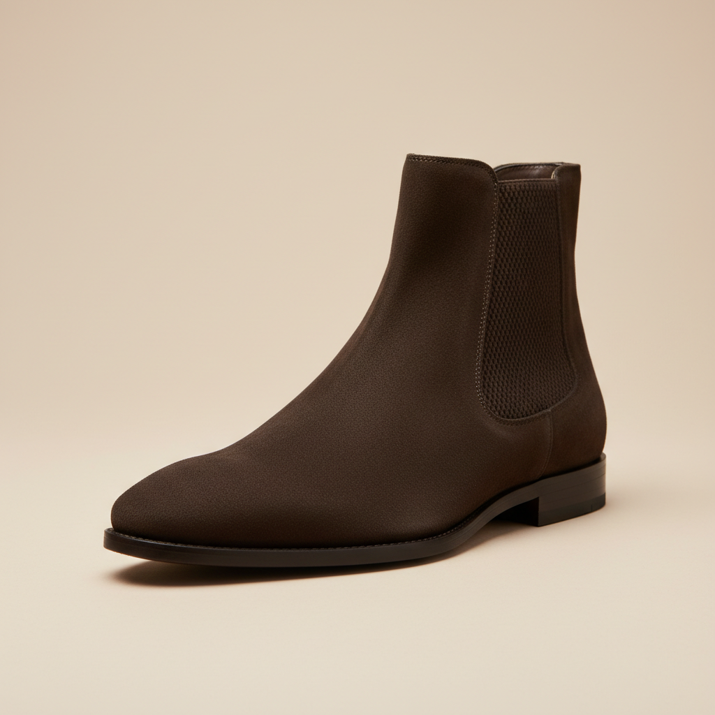 Regal Roam Dark Brown Suede Chelsea Boot – Premium Suede Leather
