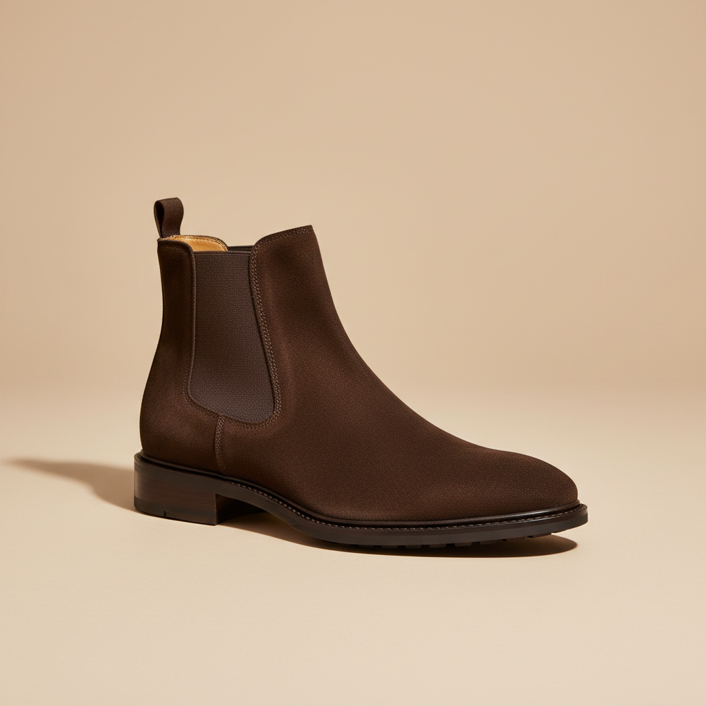 Regal Roam Dark Brown Suede Chelsea Boot – Premium Suede Leather